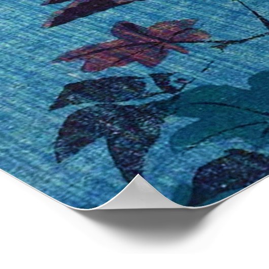 満月下のカエデのフクロウ広重 ポスター (角)