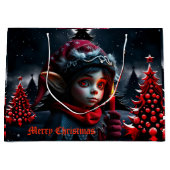 満月下のゴシック小妖精や小人魔法 ラージペーパーバッグ (正面)