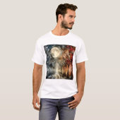 満月下の森の木 Tシャツ (正面フル)