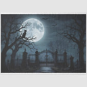満月不気味と黒猫の不気味な墓地 薄葉紙 (正面)