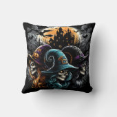 満月不気味の下に集まる魔女 クッション (裏面)