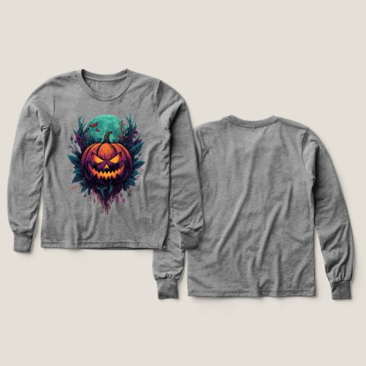 満月不気味下のカボチャ (デザイン 正面＆背面)