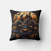 満月不気味下のハロウィンかかし クッション (裏面)