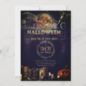 満月不気味大人ハロウィーンのゴシック風の烏 シーズンカード (正面)