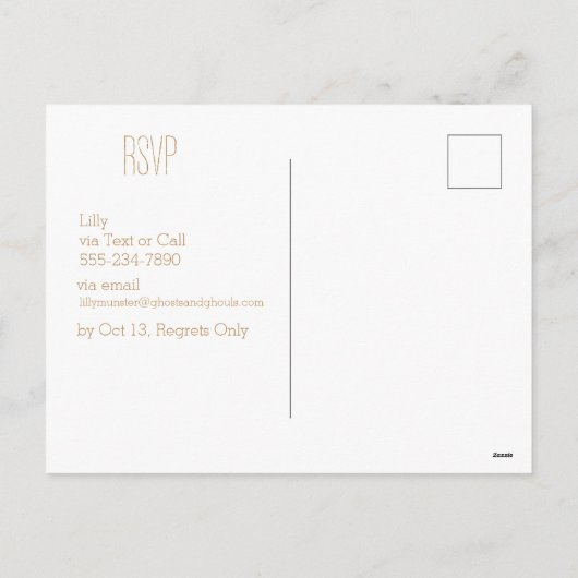 満月不気味大人ハロウィーンのゴシック風の烏 シーズンポストカード (裏面)