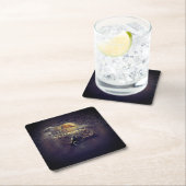 満月不気味大人ハロウィーンのゴシック風の烏 スクエアペーパーコースター (インサイチュ)