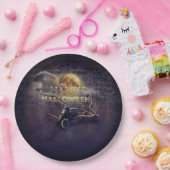 満月不気味大人ハロウィーンのゴシック風の烏 ペーパープレート (パーティー)