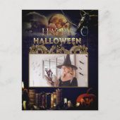 満月不気味大人ハロウィーンのゴシック風の烏 ポストカード (正面)