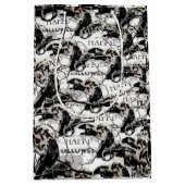 満月不気味大人ハロウィーンのゴシック風の烏 ミディアムペーパーバッグ (正面)