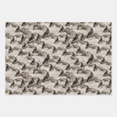 満月不気味大人ハロウィーンのゴシック風の烏 ラッピングペーパーシート (正面3)