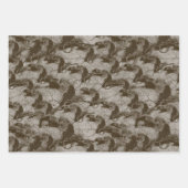 満月不気味大人ハロウィーンのゴシック風の烏 ラッピングペーパーシート (正面)