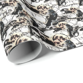 満月不気味大人ハロウィーンのゴシック風の烏 ラッピングペーパー