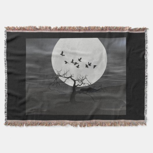 満月不気味飛んでいるに対するラヴェンス スローブランケット (正面)