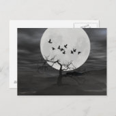 満月不気味飛んでいるに対するラヴェンス ポストカード (正面/裏面)