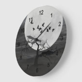 満月不気味飛んでいるに対するラヴェンス ラージ壁時計 (傾斜)