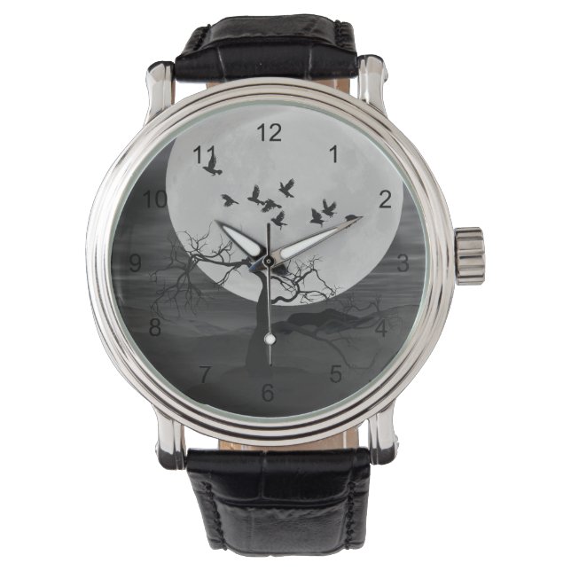 満月不気味飛んでいるに対するラヴェンス 腕時計 (正面)