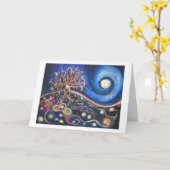 満月夜ファインアートカード カード (黄色い花)