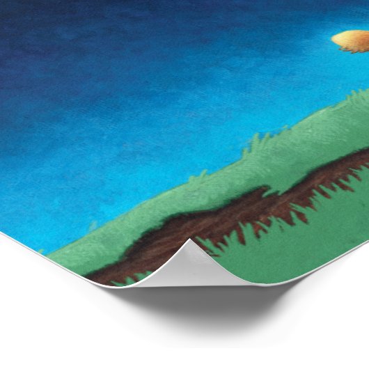 満月夜空ポスター ポスター (角)