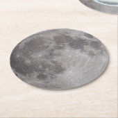満月天文学テーマ ラウンドペーパーコースター (アングル)
