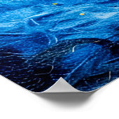 満月感じ下の枝にタヌキ ポスター (角)