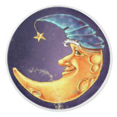 満月様顔貌のドアまたは引出しの引き セラミックノブ (正面)