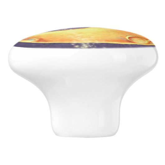 満月様顔貌のドアまたは引出しの引き セラミックノブ (側面)