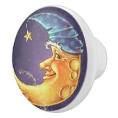 満月様顔貌のドアまたは引出しの引き セラミックノブ (右)