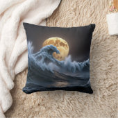 満月海波 クッション (ブランケット)