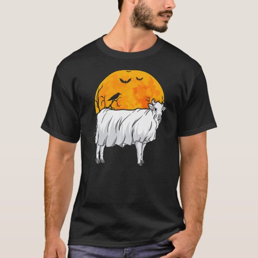 満月牛幽霊牛乳牛娘酪農家ハル Tシャツ (正面)