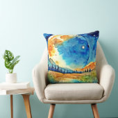 満月絵を描の クッション (椅子)