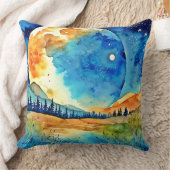 満月絵を描の クッション (ブランケット)