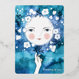 満月考えのシルバー 箔シーズンカード