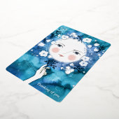 満月考えのシルバー 箔シーズンカード (回転した状態)