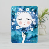 満月考えのシルバー 箔シーズンカード (立ち正面)