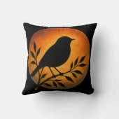 満月越しの鳥のシルエット クッション (裏面)