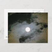 満月雲自然写真はがき ポストカード (正面/裏面)