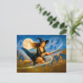 満月飛んでいるで村の屋上に魔女 シーズンポストカード (スタンド正面)