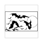 満月飛んでいるのハロウィンこうもり ラバースタンプ (インプリント)