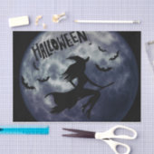 満月飛んでいるのハロウィンの魔女 薄葉紙 (クラフト)