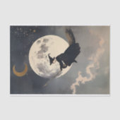 満月飛んでいるを横切る箒の魔女 薄葉紙 (正面)