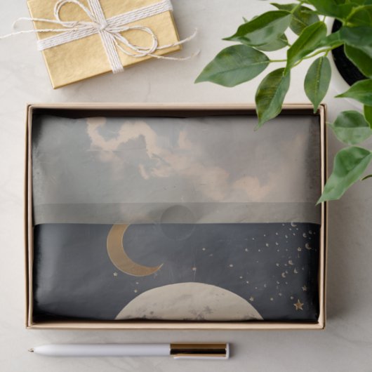 満月飛んでいるを横切る箒の魔女 薄葉紙 (ギフト)