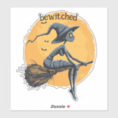 満月飛んでいるを越えた魔女 シール (シート)