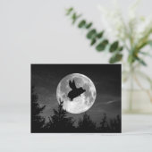 満月飛んでいる豚はがき ポストカード (スタンド正面)