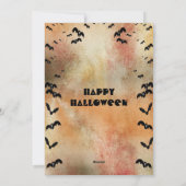 満月飛んでいる黒猫ハロウィンの魔女不気味 シーズンカード (裏面)