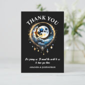 満月3D天星夜エレガント サンキューカード (スタンド正面)