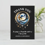 満月3D天星月夜エレガントDIY サンキューカード (スタンド正面)