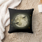 満月、こうもりとレイヴン クッション (ブランケット)