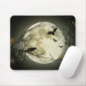 満月、こうもりとレイヴン マウスパッド (マウス)