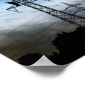 満月、カラス、パワーライン、タワー ポスター (角)