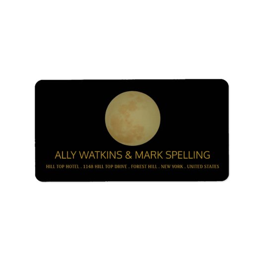満月、ハローウィンパーティラベル ラベル (正面)